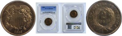 1868. PCGS. PR-66. RB.