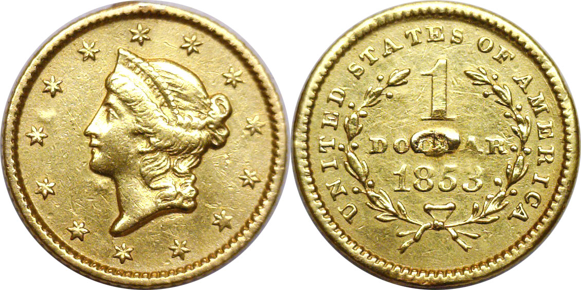 1853 One Dollar Gold Coins - ex-jewelry | eBay