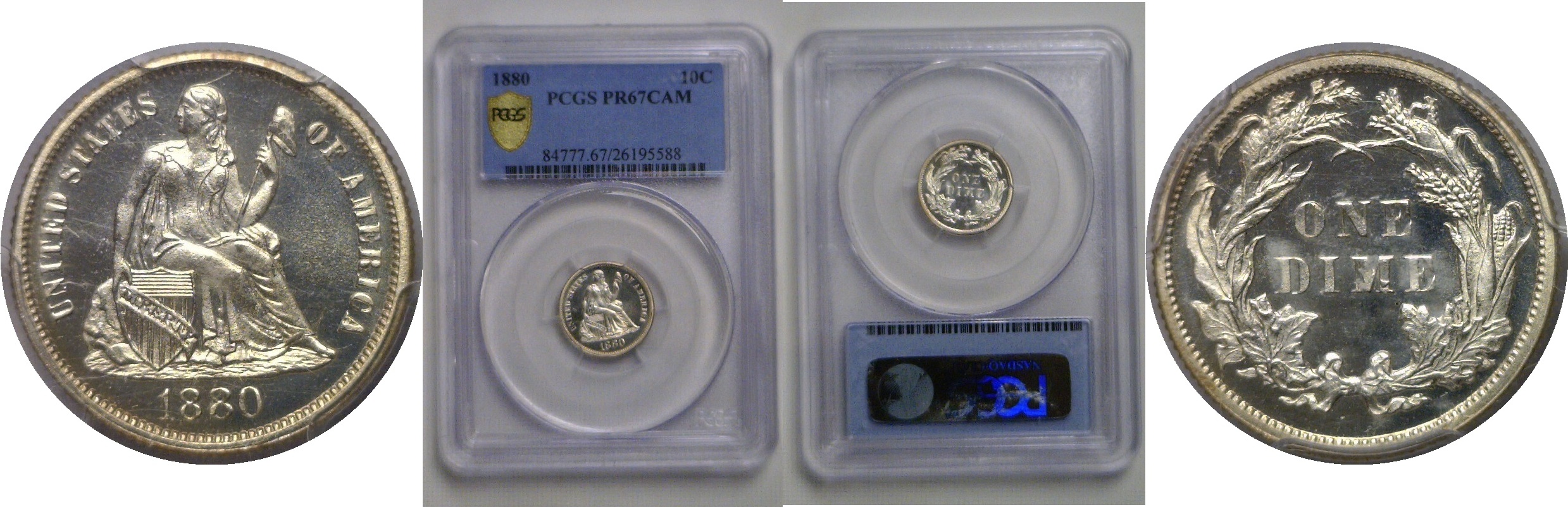 1880 Seated Liberty Dime    PCGS PR-67 CAM