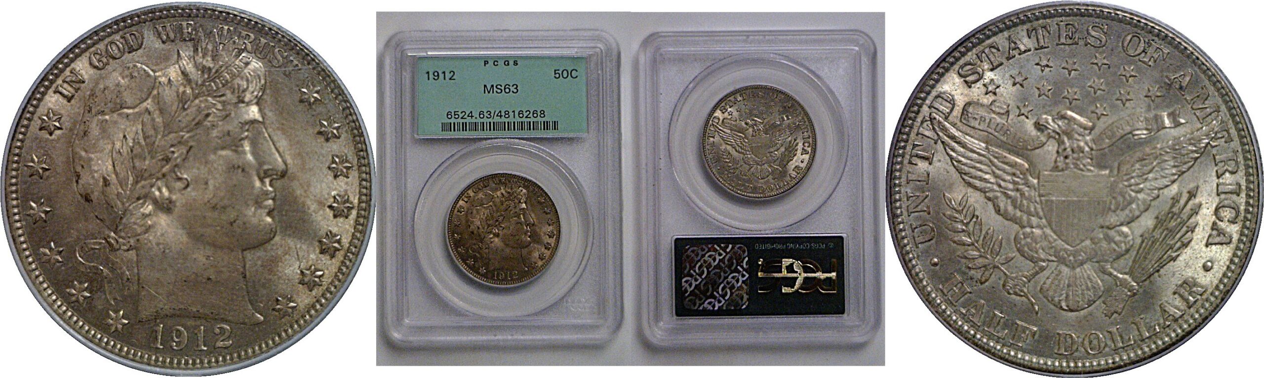 1912 Barber Half Dollar   PCGS MS-63