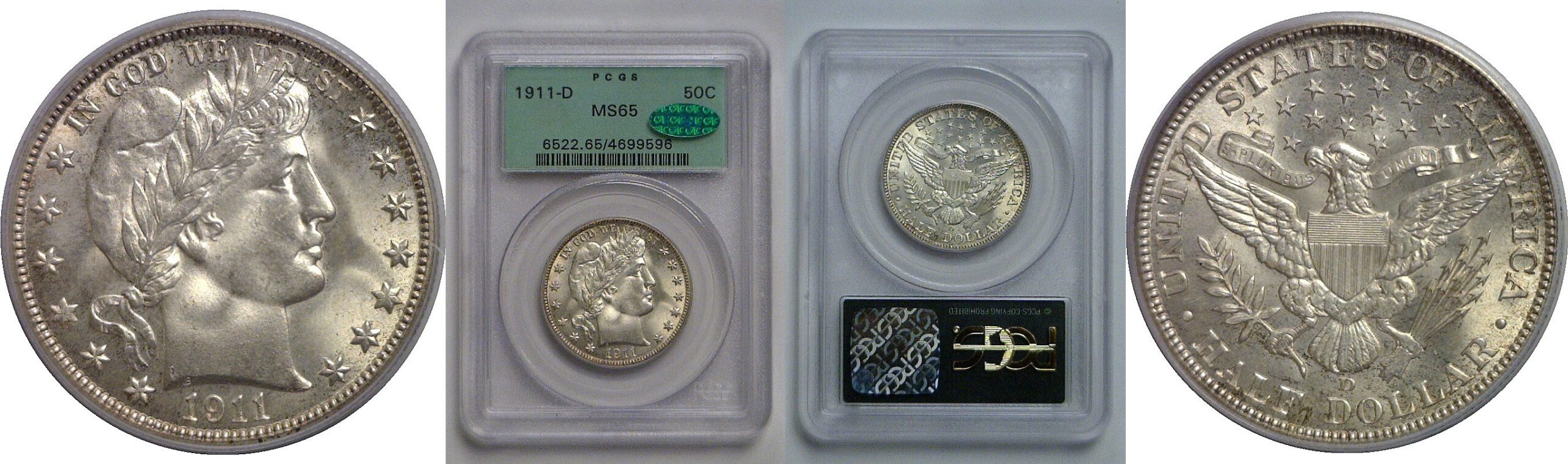 1911-D Barber Half Dollar   PCGS MS-65  CAC