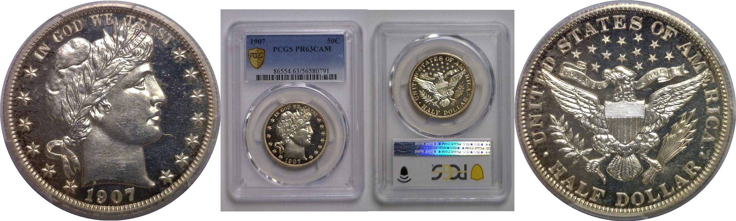1907 Barber Half Dollar   PCGS PR-63 CAM