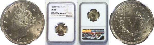 1883-N/C.  Liberty Nickel. -  NGC. MS-66.