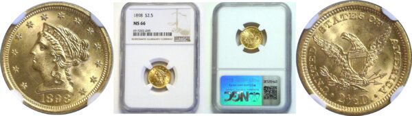 1898 $2 1/2 Liberty.  -  NGC MS-66