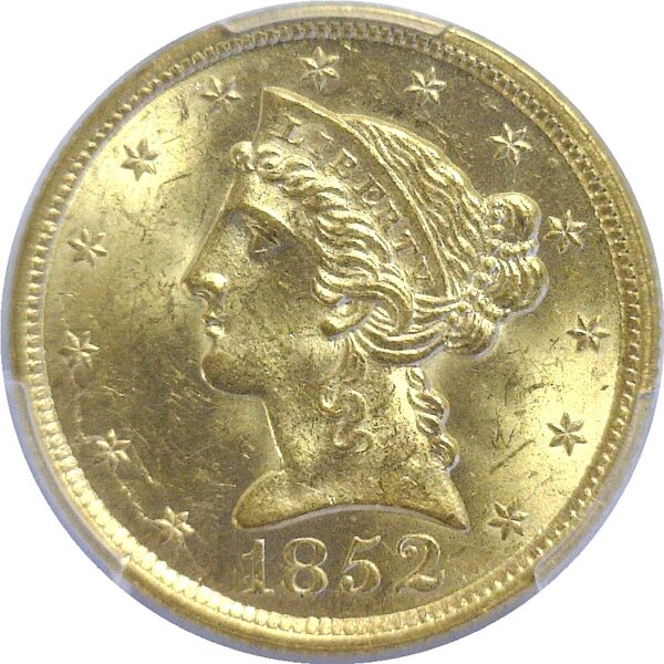 1852. $5 Liberty.  -  PCGS. MS-63+. - Image 2