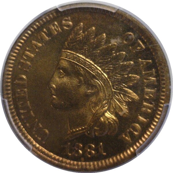 1881.  Indian Head Cent.  -  PCGS. PR-66. RB. - Image 2