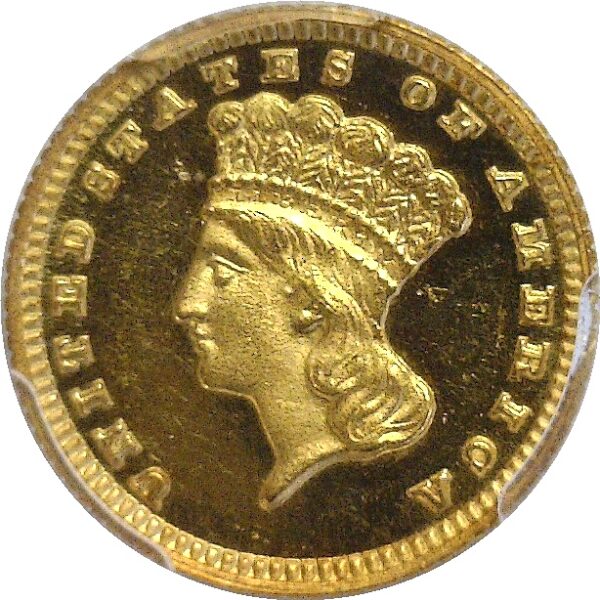 1881 $1 Gold Coin  -  PCGS PR-64 DCAM CAC - Image 2