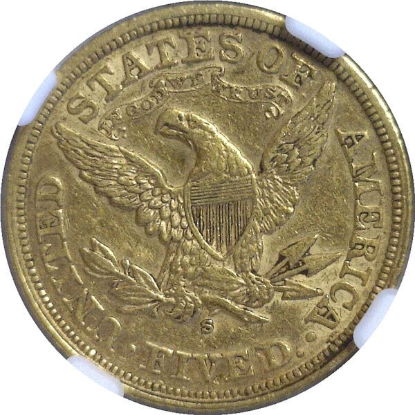 1870-S. $5 Liberty.  -  NGC. AU-55. - Image 3