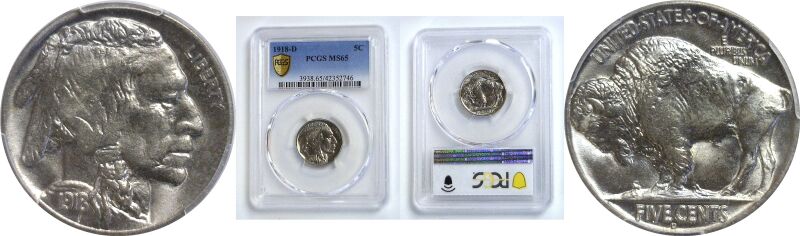 1918-D.  Buffalo Nickel.  -  PCGS. MS-65.