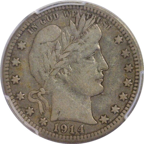 1914-S  Barber Quarter.  -  PCGS VF-25. - Image 2
