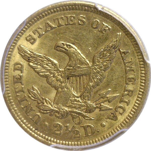 1857-O $2 1/2 Liberty -  PCGS. MS-60. - Image 3