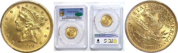 1899 $5 Liberty - PCGS. MS-64+.