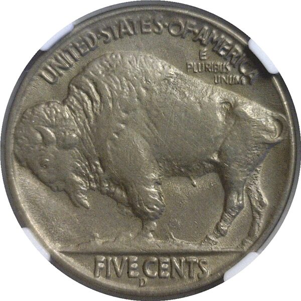 1937-D 3 legs  Buffalo Nickel.  -  NGC. AU-58. CAC - Image 3