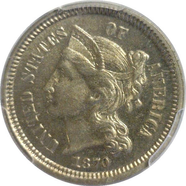 1870.  Nickel Three Cent. PCGS. PR-65. - Image 2