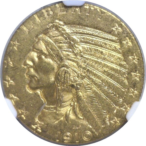 1910 $5 Indian. -  NGC. MS-64 CAC - Image 2