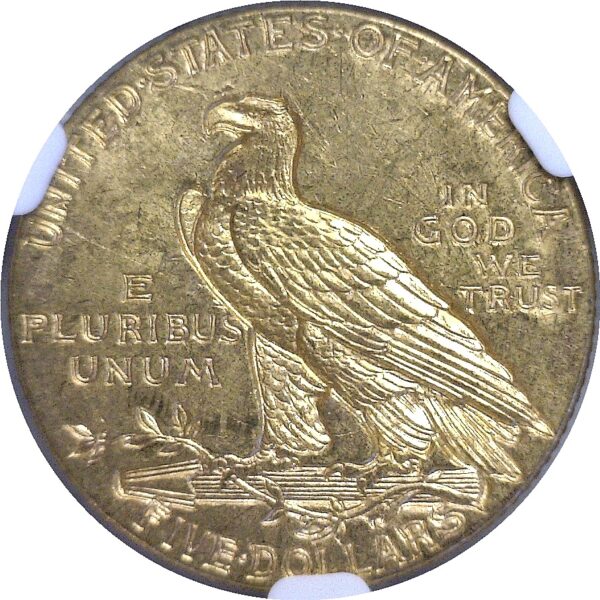 1910 $5 Indian. -  NGC. MS-64 CAC - Image 3