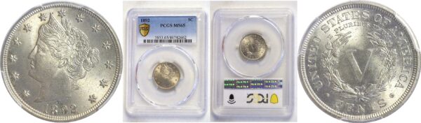 1892.  Liberty Nickel.  -  PCGS. MS-65.