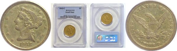 1842-C  $5 Liberty.   -  PCGS. F-15.