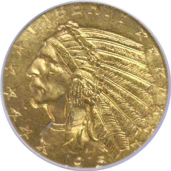 1915 $5 Indian  -  PCGS MS-63 CAC - Image 2