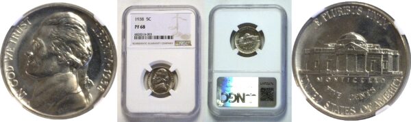 1938.  Jefferson Nickel.  -  NGC. PR-68.