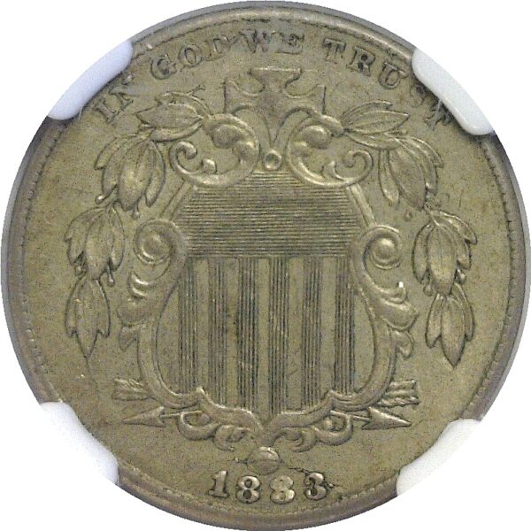 1883/2.  Shield Nickel.  -  NGC. AU-58. - Image 2