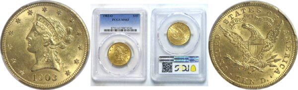 1903-O. $10 Liberty.  -   PCGS. MS-63.