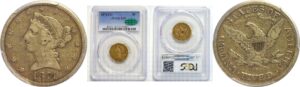 1874-CC $5 Liberty    PCGS F-15 CAC