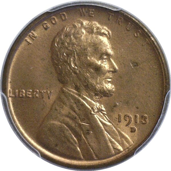 1913-D  Lincoln Cent.  -  PCGS MS-64. RD. - Image 2