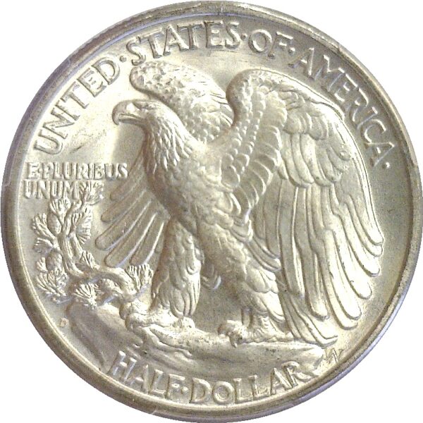 1939-D.  Walking Liberty Half Dollar. PCGS. MS-66. - Image 3