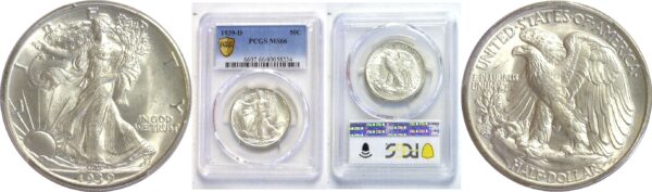 1939-D.  Walking Liberty Half Dollar. PCGS. MS-66.