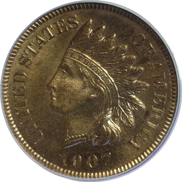 1907.  Indian Head Cent.  -  PCGS. MS-65. RD. - Image 2