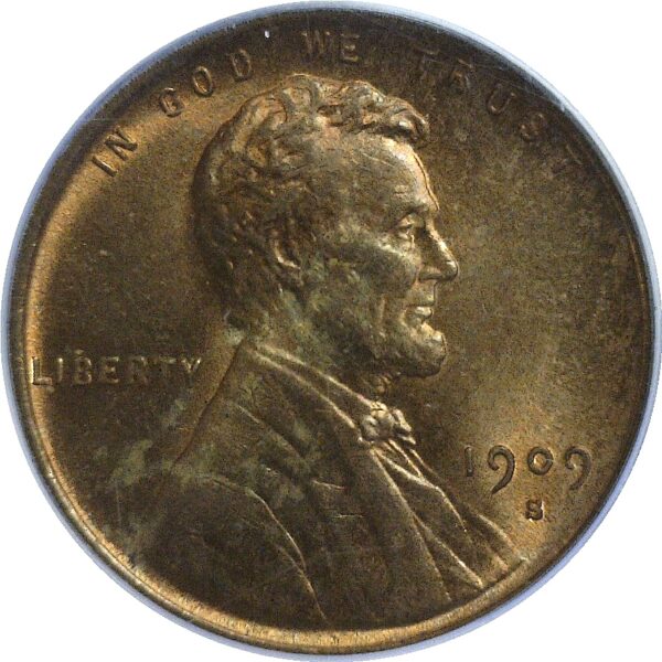 1909-S VDB.  Lincoln Cent. PCGS. MS-64. RB. CAC - Image 2