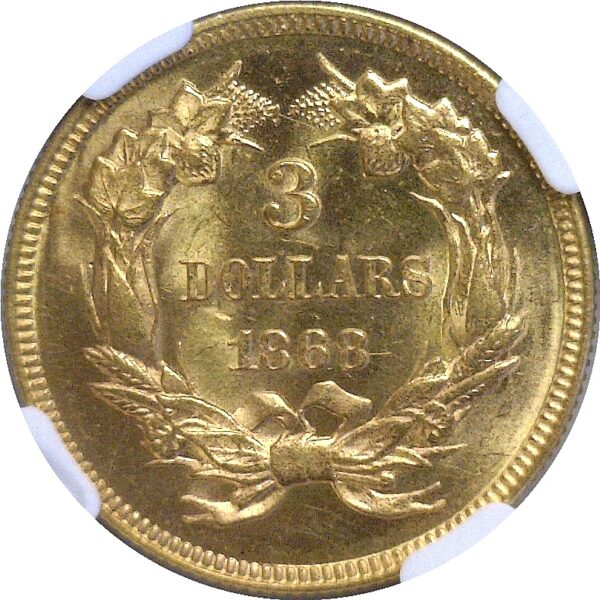 1868 $3 Princess.  -  NGC MS-63+. - Image 3