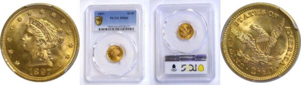 1897.  Two and a Half Dollar Gold Coin. PCGS. MS-66.