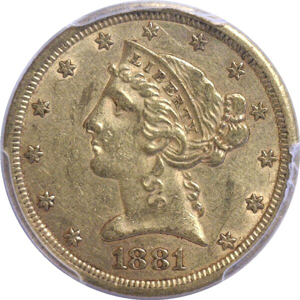 1881-CC  $5 Liberty  -  PCGS AU-55. - Image 2