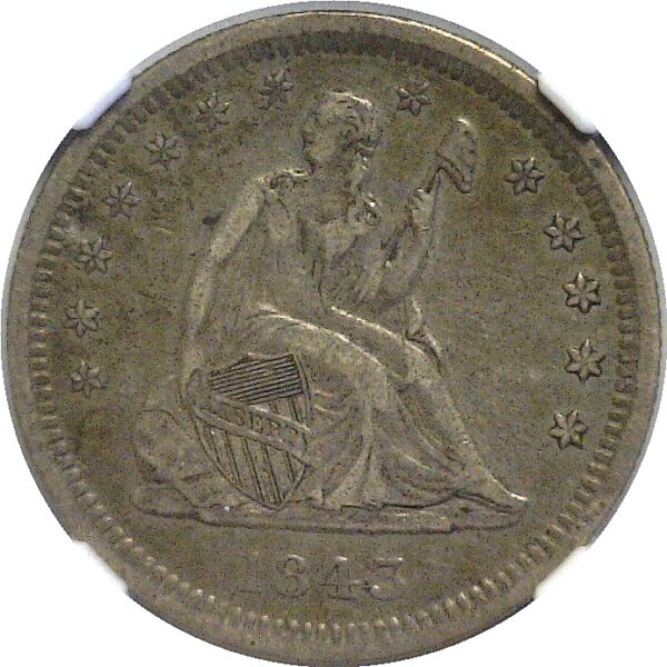 1843-O.  Seated Liberty Quarter.  - NGC. XF-40. - Image 2