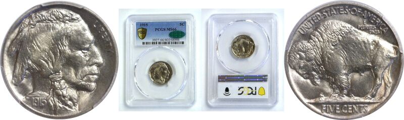 1915.  Buffalo Nickel.  -  PCGS. MS-66.  CAC