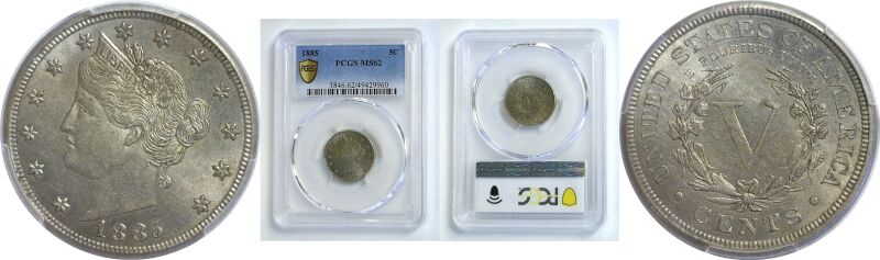 1885.  Liberty Nickel. PCGS. MS-62.