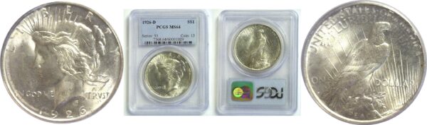 1926-D.  Peace Dollar.  -  PCGS. MS-64.