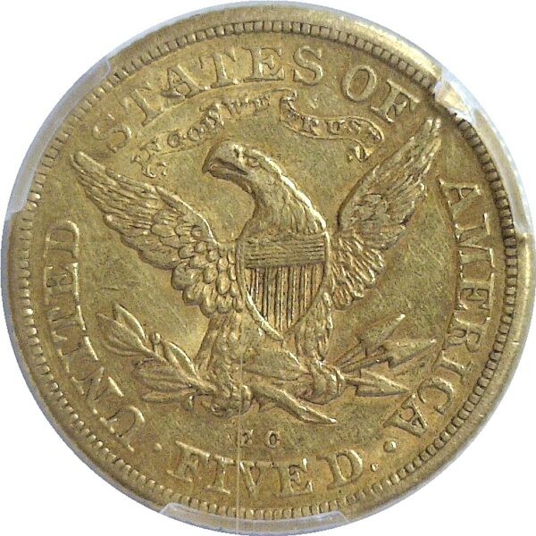 1880-CC  $5 Liberty  -  PCGS. AU-53. - Image 3
