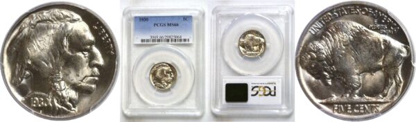 1930.  Buffalo Nickel.  -  PCGS. MS-66.