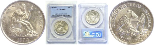 1858-O.  Seated Liberty Half Dollar.  - PCGS. MS-62.