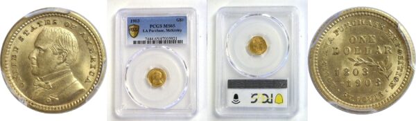 1903 $1 La. Purchase-McKinley Gold Commemorative.  -  PCGS. MS-65.