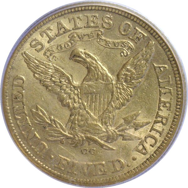 1873-CC  $5 Liberty  -  PCGS. AU-50. - Image 3