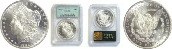 1884-CC   Morgan Dollar.  -  PCGS. MS-64. PL.