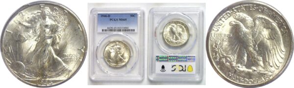 1946-D.  Walking Liberty Half Dollar.  -  PCGS. MS-65.