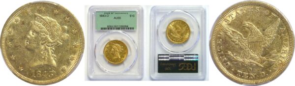 1843-O.  $10 Liberty.  -   PCGS. AU-55.