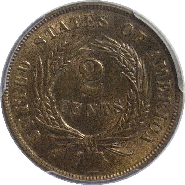1869. Two Cent Piece  -  PCGS. MS-64. RB. - Image 3