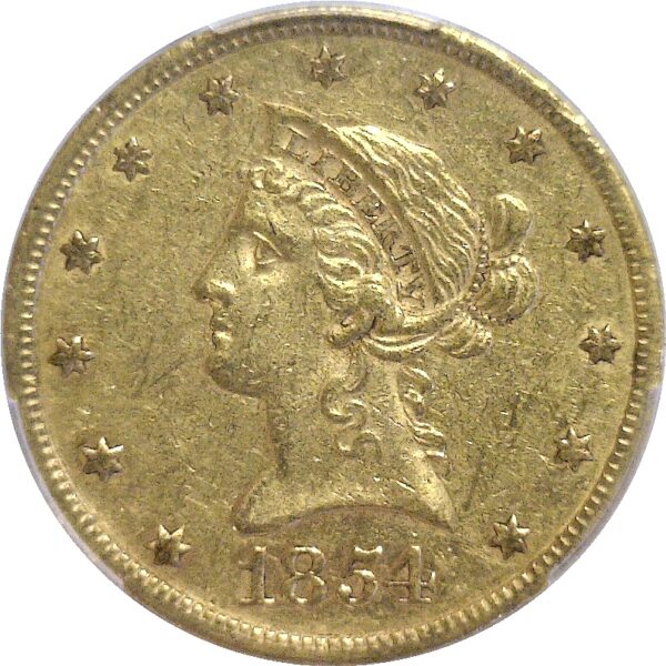 1854-S. $10 Liberty.  -  PCGS. AU-50. - Image 2