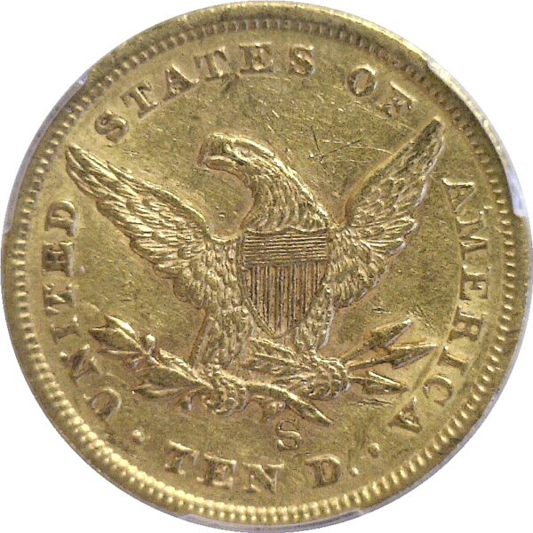 1854-S. $10 Liberty.  -  PCGS. AU-50. - Image 3